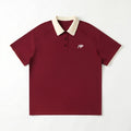 Two Tone Polo Shirt - Wine Red