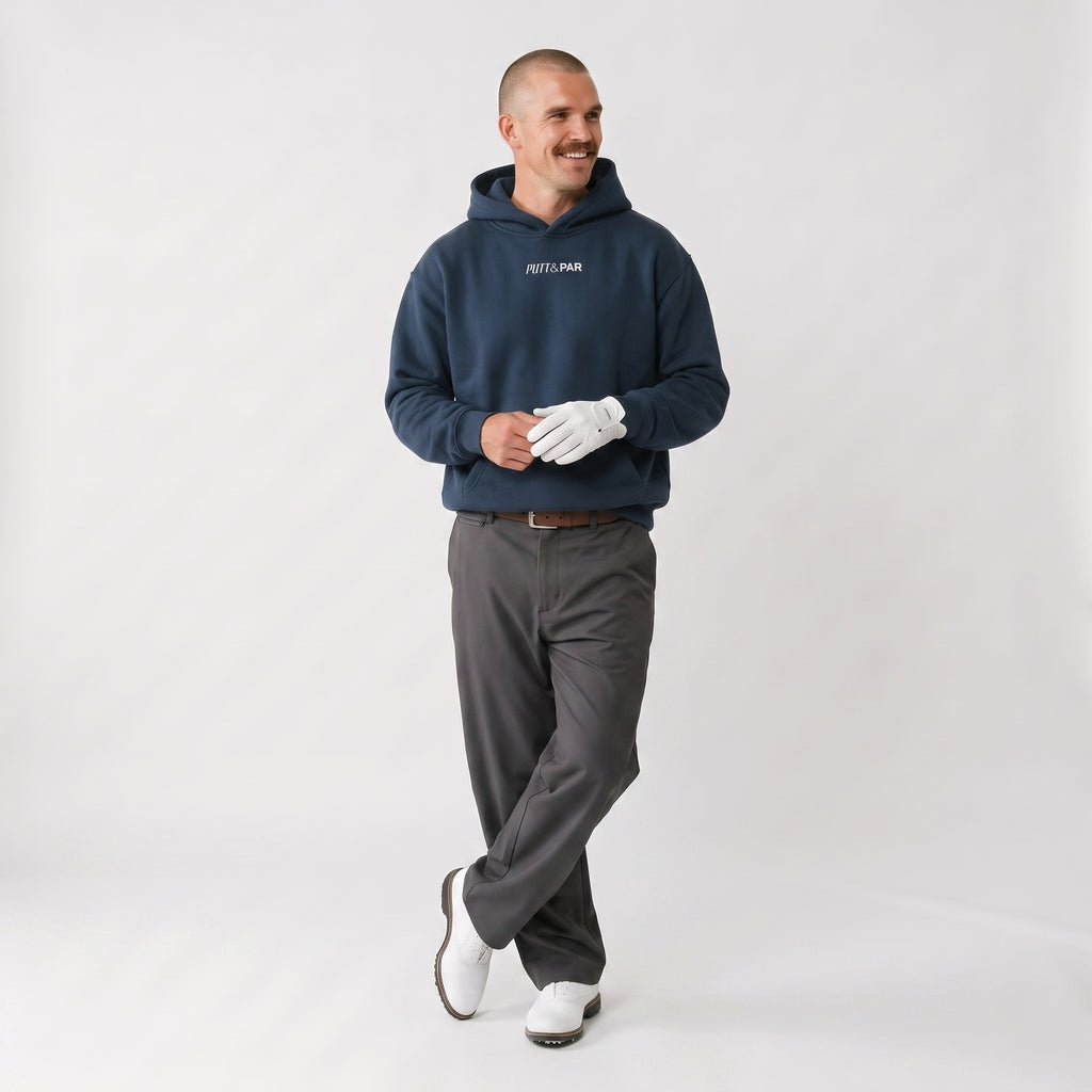 Oversize Fleeced Hoodie - Navy Blue