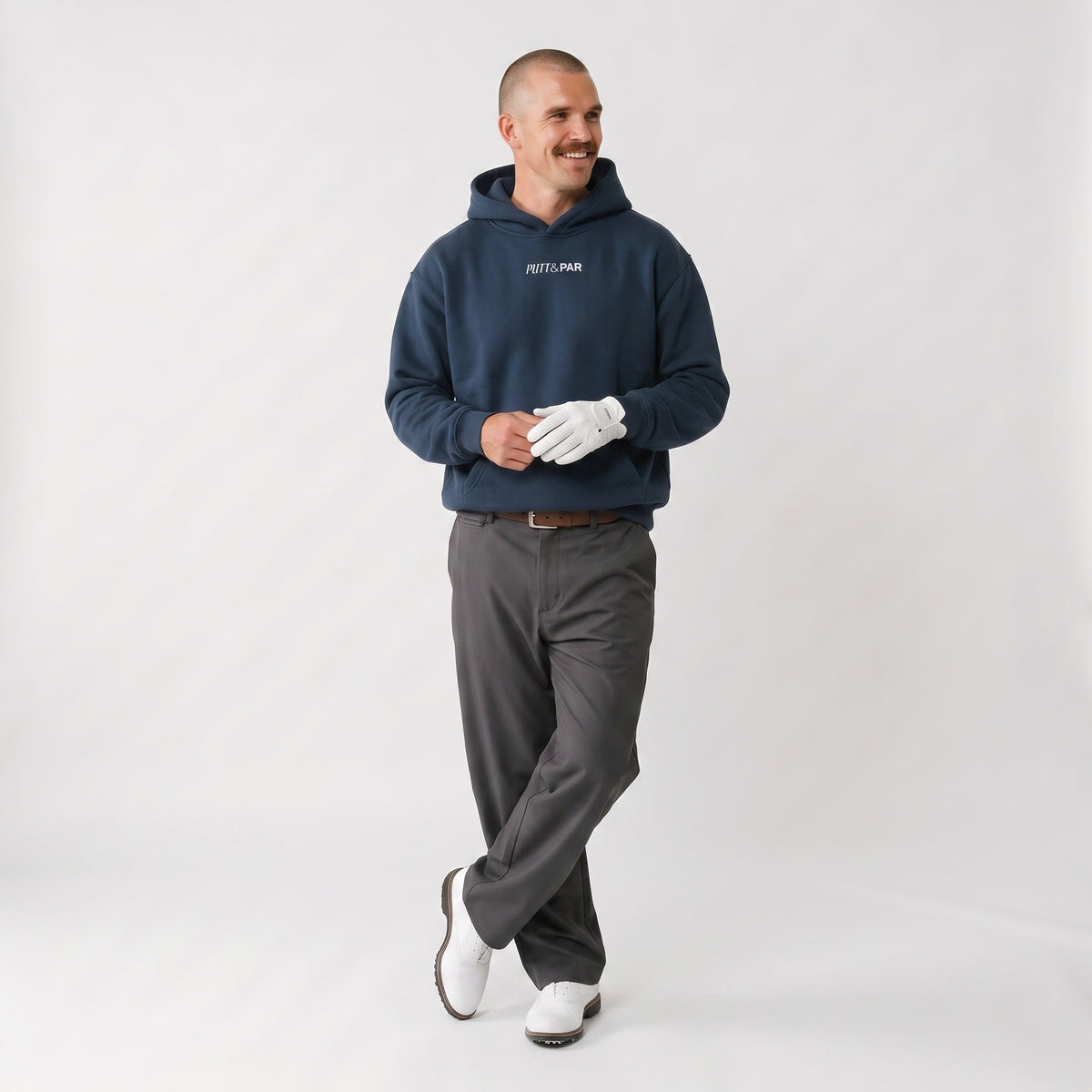Oversize Fleeced Hoodie - Navy Blue