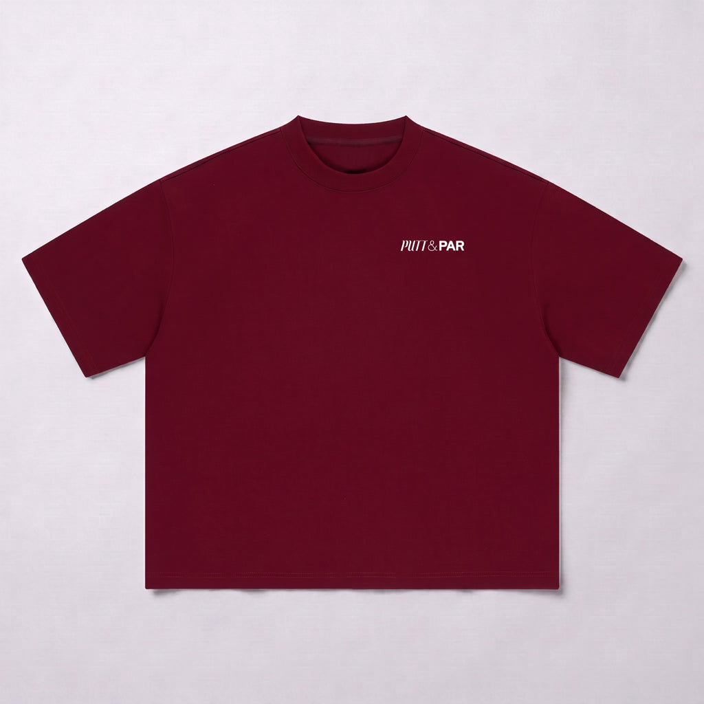 Boxy Oversized T-Shirt Wine Red