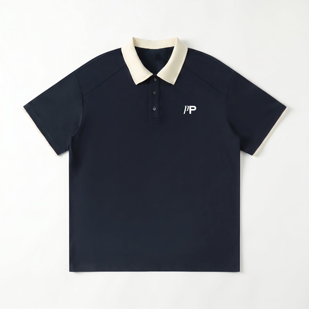 Two Tone Polo Shirt - Navy Blue