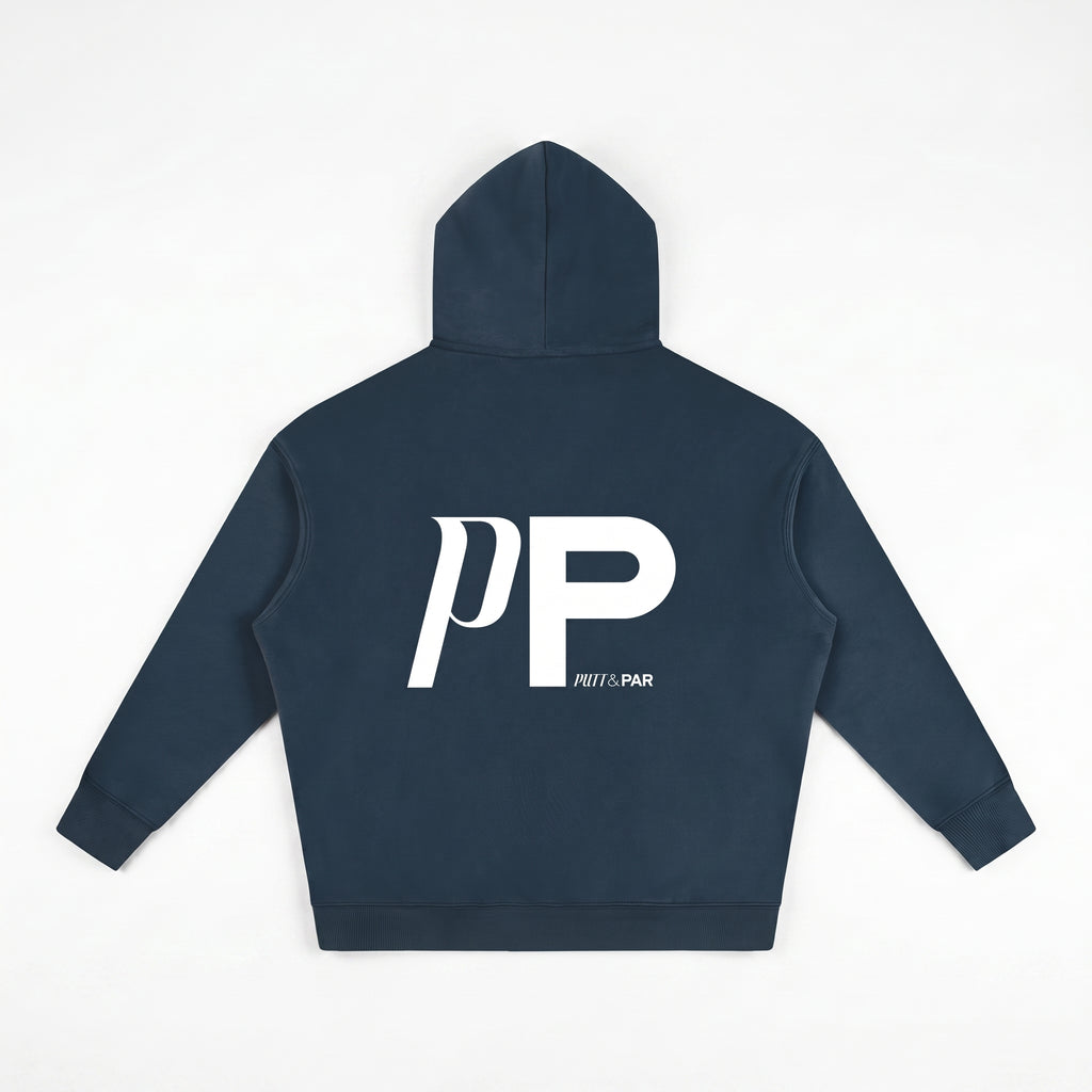 Oversize Fleeced Hoodie - Navy Blue