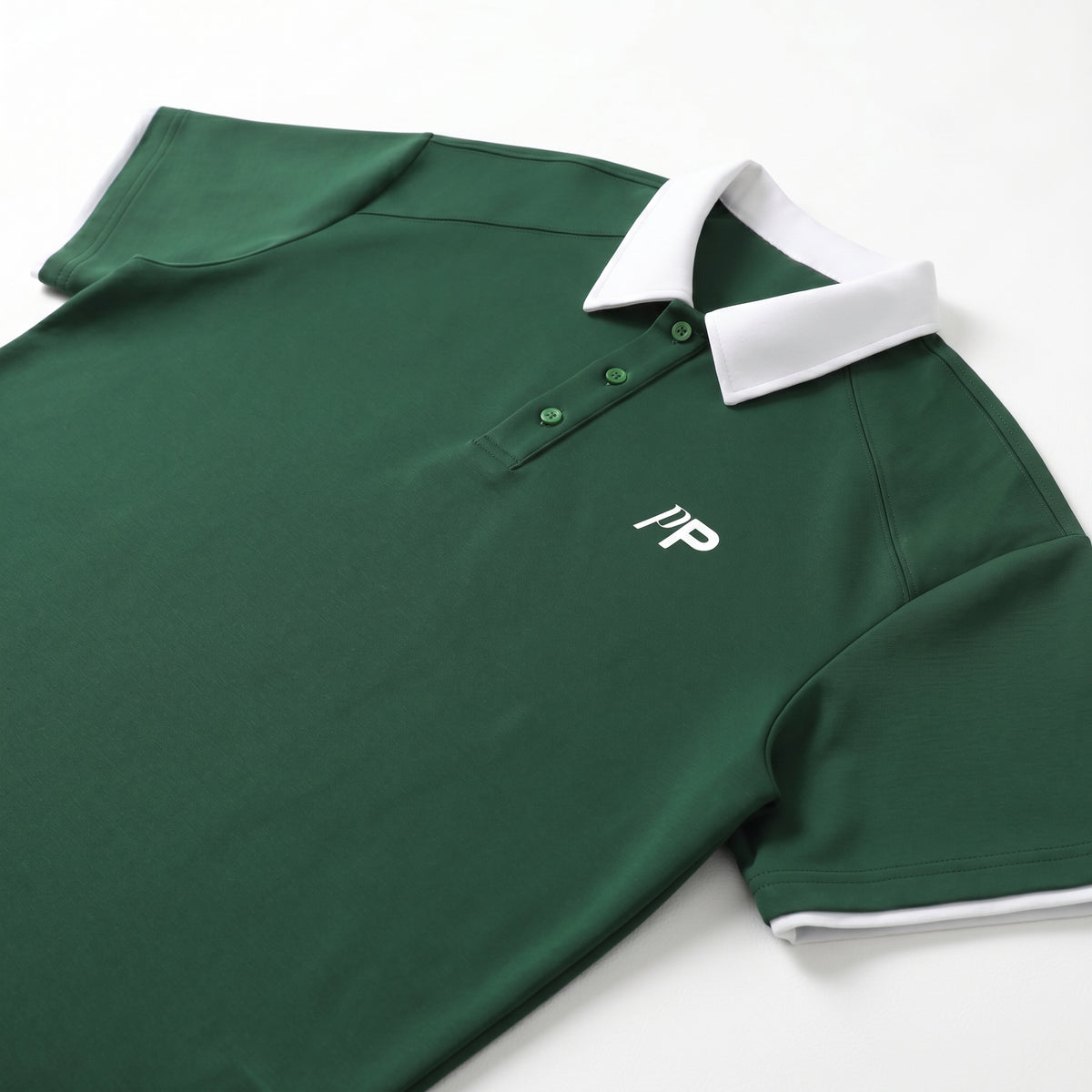 Two Tone Polo Shirt - Dark Green