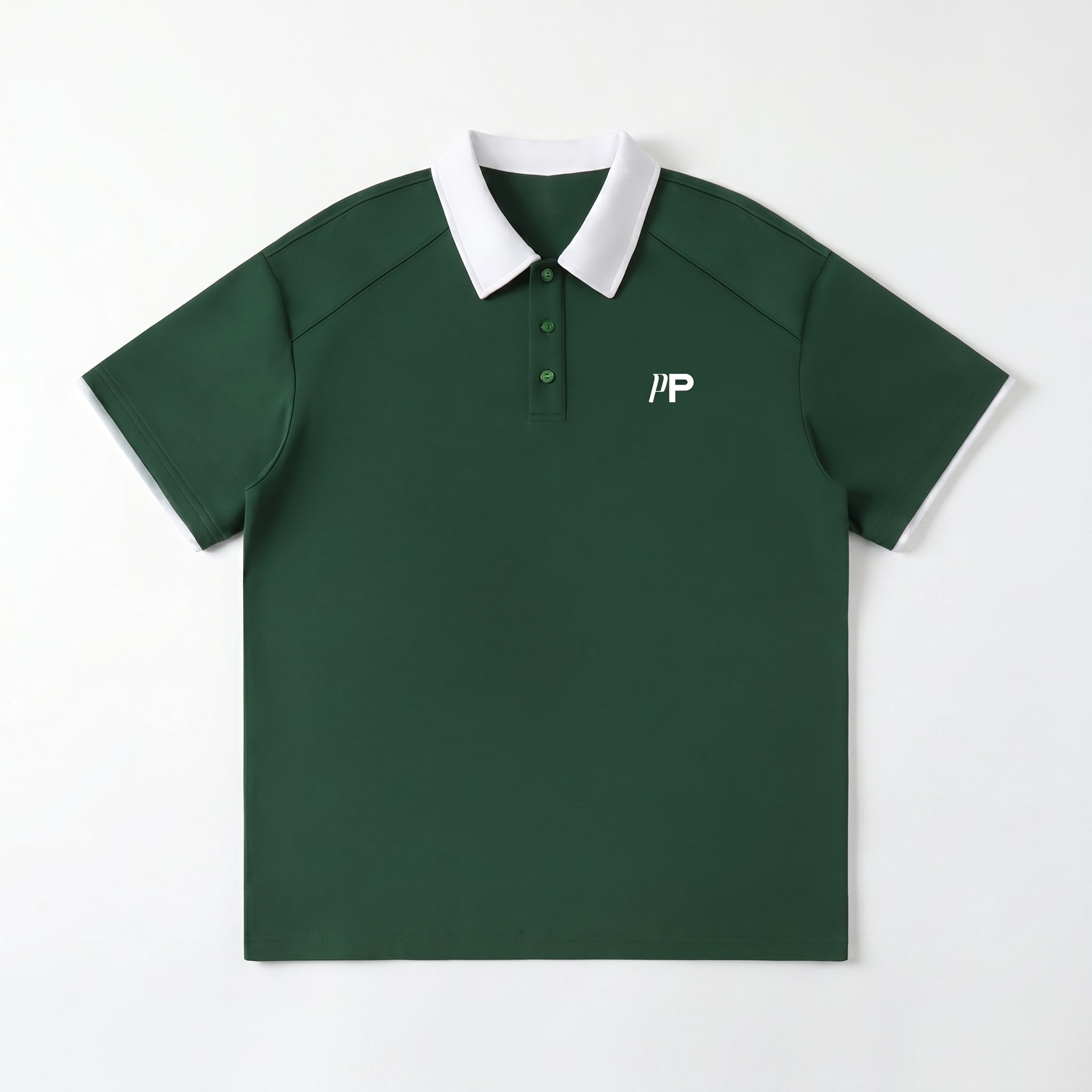Two Tone Polo Shirt - Dark Green