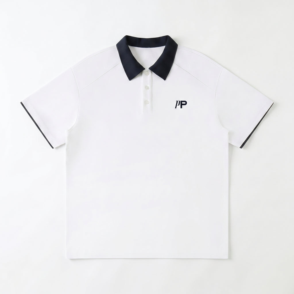 Two Tone Polo Shirt - White